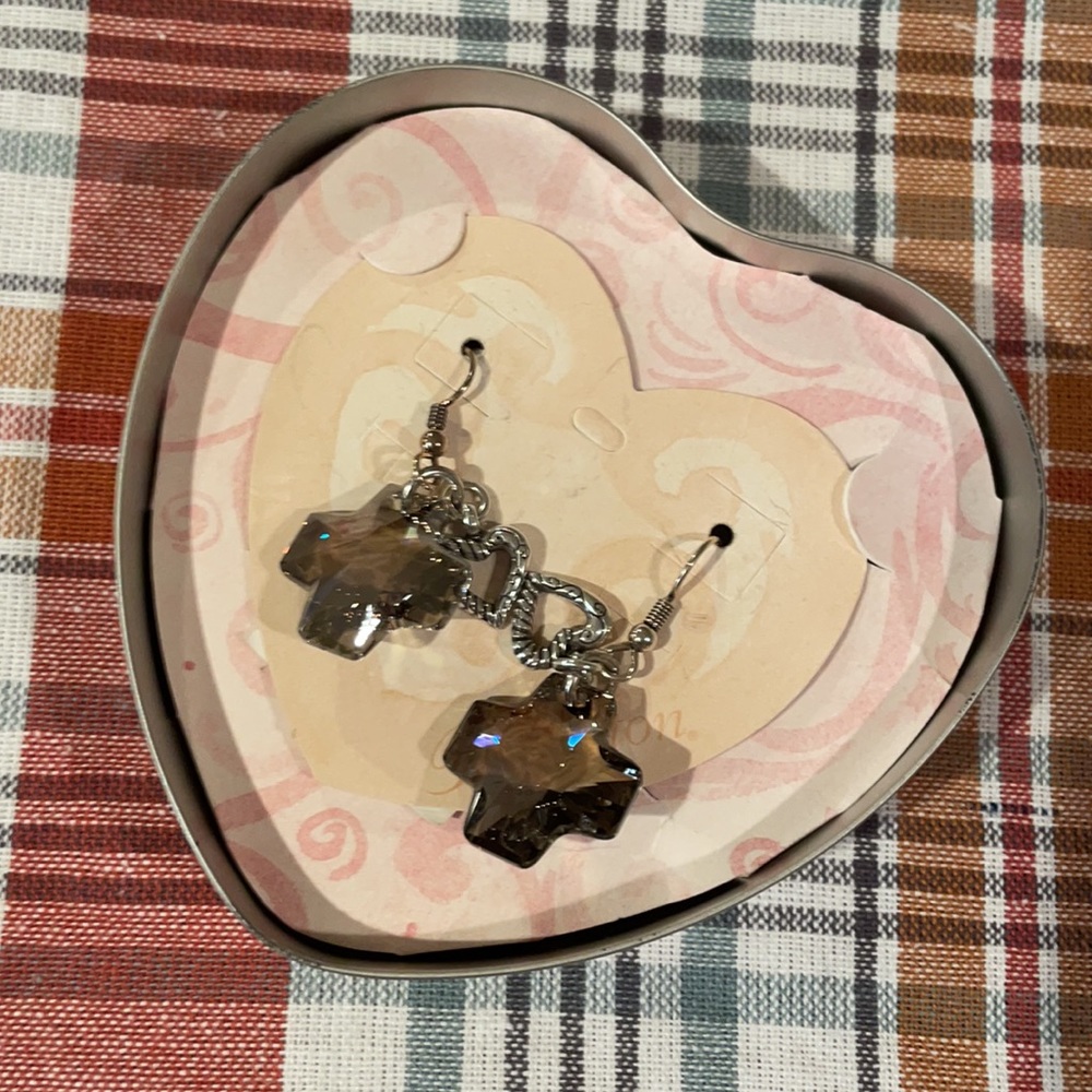 Brighton Karma Cross Brown Earrings